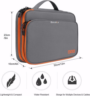 Gocokia Double-Layer Travel Bag for Electronic Accessories with Large Capacity