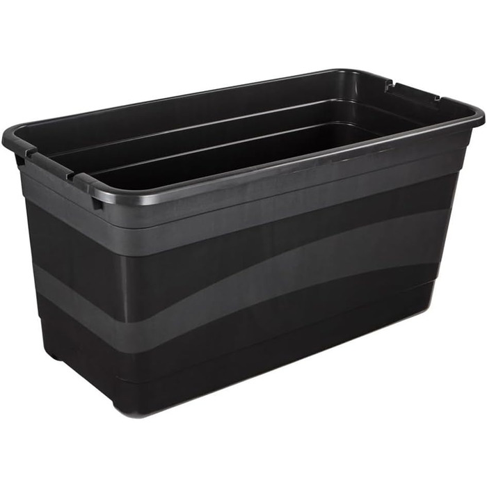 Keeeper Transport Container with Lid and Sliding Closure, Extra Stable, 79.5 x 39.5 x 40 cm, 83 l, Eckhart, Graphite-Grey, Graphite