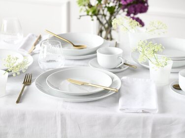 CreaTable Серія Luna Weiss: 12-Piece Dinner Set for 6, Porcelain, Dishwasher & Microwave Safe