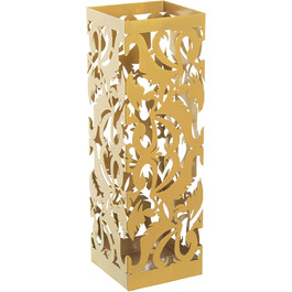 DRW Квадратний парасолька, металевий, з прорізами, позолочений, 15,5 x 15,5 x 49 см, золотий