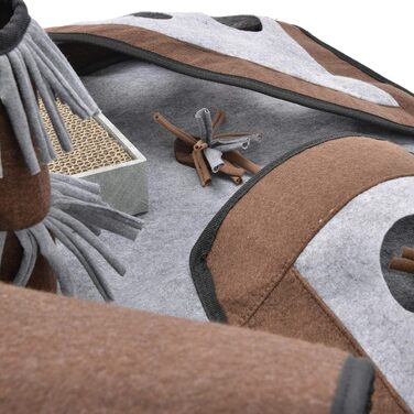 CanadianCat Company | Ultimate Cat Carpet Activity Carpet Calvin Grey/Brown, Intelligence Toy Cat Play Mat, Cat Activity Play Carpet, approx. 90 x 90 x 20 cm