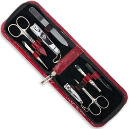 Набір для догляду за нігтями DREI SCHWERTER 'Novara' - 8 предметів (чорне шкірозамінник)