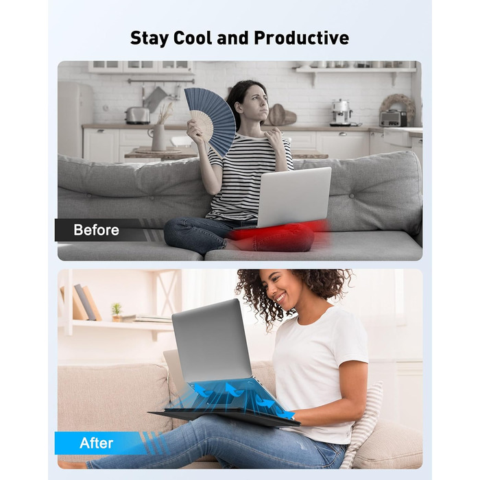 Зручний лапдеск AboveTEK для ноутбука: ергономічний, з антиковзким покриттям, захистом від нагріву та вбудованим ковриком для миші. Ідеально для роботи в ліжку, на дивані та в подорожах (чорний)