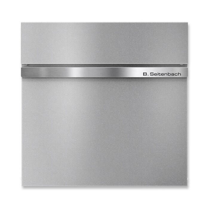 Поштовий ящик Metzler з газетницею Anthrazit, персоналізований з табличкою з нержавіючої сталі V2A, порошкове покриття RAL 7016, настінний, Stelio (RAL 9007)