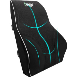 Подушка для спини Feagar Memory Foam - підтримка спини для офісного крісла та дивана | Ортопедична подушка для офісу та дому, чорна