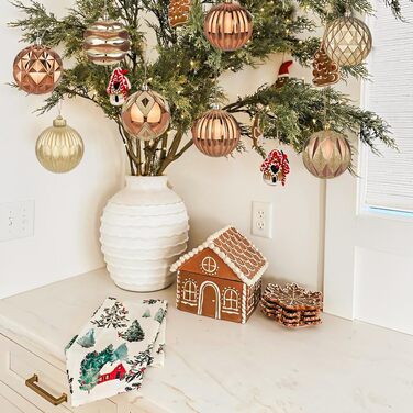 Набір з 12 бронзових новорічних кулі для ялинки, 10 см, великий, безпечні від пошкоджень