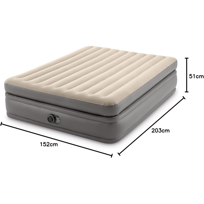 Надувний матрац Intex Queen Comfort Fiber-Tech RP 152x203x51 см (64164ND) - двоспальний, високий