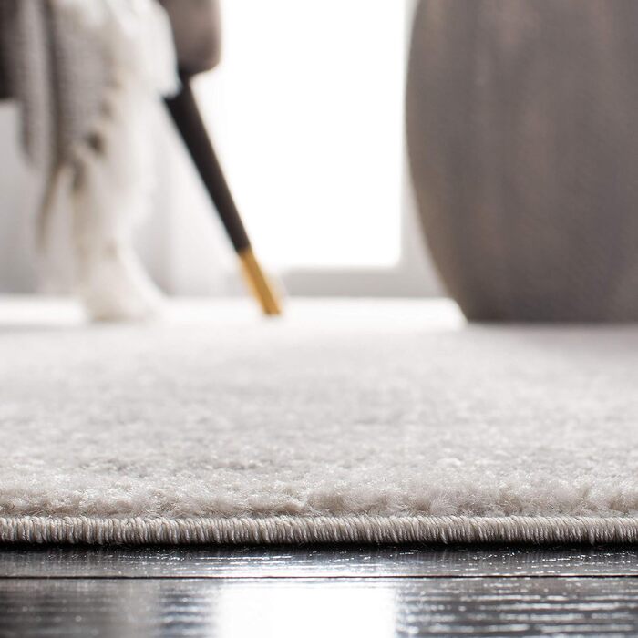 Килим SAFAVIEH з потертою текстурою для вітальні, їдальні, спальні - колекція Adirondack, короткий ворс, слонова кістка та срібло, 122 x 183 см