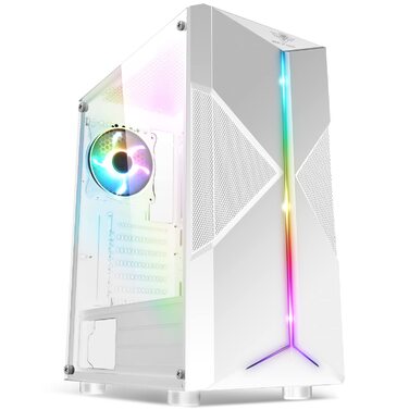 Корпус для ПК Spirit of Gamer Clone III Білий RGB | ATX/mATX/ITX | з темперованим склом | 2 вентилятори 120 мм (1 ARGB)