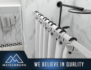 Штанга для душу без свердління 160-210 см, срібна, Ø 32 мм, телескопічна, з кріпленнями - для ванни, дверей, шафи. Нержавіюча сталь