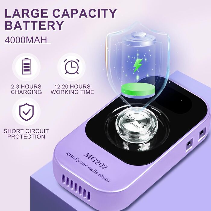 Електричний фрезер для нігтів 12в1 з кейсом, 40000 об/хв. Професійний набір для манікюру та педикюру. Фрезер для гелю та акрилу (Mauve)