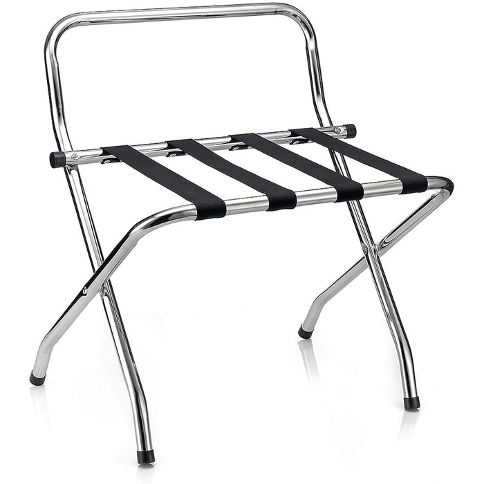 CARO-Furniture Suitcase Stand Suite with Wall Protection, Suitcase Stand, Suitcase Rack, Chrome-plated Metal, Folding