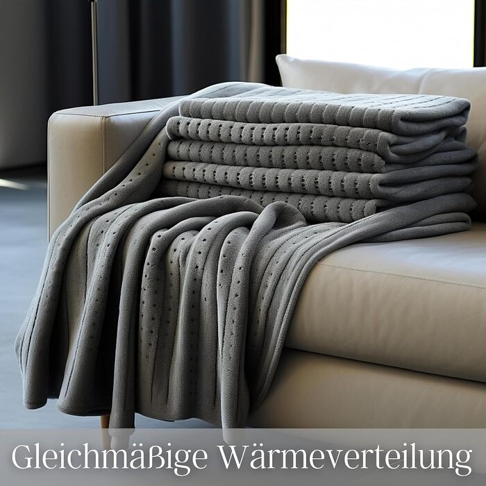 Електрична ковдра Steinborg з автовимкненням | 150 x 80 см | Таймер 6 год | Можна прати при 30°C | 6 температурних режимів | З пультом дистанційного керування | Тепла ковдра | Тепло під матрац | Тепла підстилка