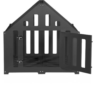 Будка для собак з дерева, закривається на замок, вольєр для собак, чорна, 85 x 70 x 80 см