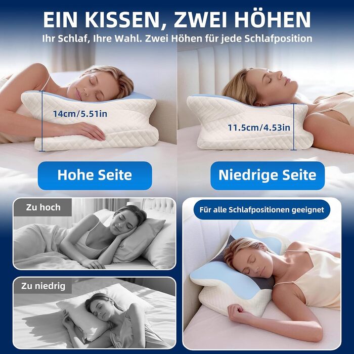 Ортопедична подушка для шиї з Memory Foam 