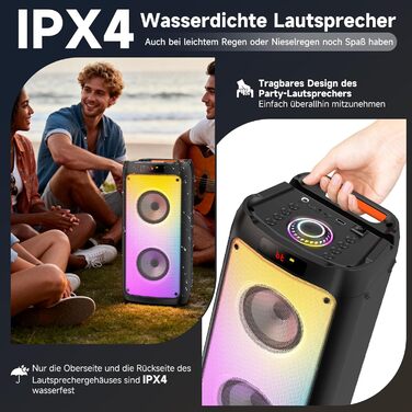 Караоке система JYX T10 з 2 мікрофонами, Bluetooth колонка RGB, портативна караоке-бокс з USB/TF/AUX/FM, для вечірок