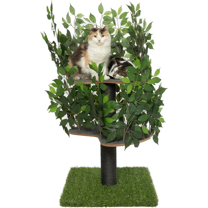 Дерево для котів Kratzbaum Natur - велике, багатоярусне, з можливістю заміни листів, безпечні матеріали, 120 см