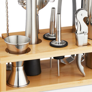 Relaxdays 10-Piece Cocktail Set with Stand
