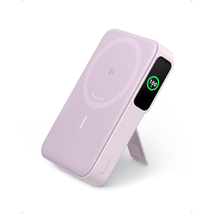 Anker MagGo Power Bank: 10000mAh, Qi2, 15W, MagSafe, USB-C, Рожевий