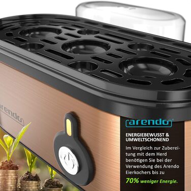 Електричний яйцеварка Arendo Threecook з нержавіючої сталі - 1-3 яйця, регулювання ступеня готовності, BPA-free, GS-сертифікат