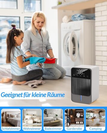 Електричний осушувач повітря Jialexin 1500 мл, портативний, тихий, з автовимкненням для квартири, ванної кімнати, підвалу та кухні