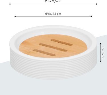 Підставка для мила Bremermann Segno з бамбука та пластику - біла