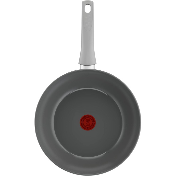 Wok Tefal Renew C42704 28 см з керамічним покриттям Thermo-Signal, сірий - екологічна перероблена жаровня для всіх типів плит, включаючи індукцію