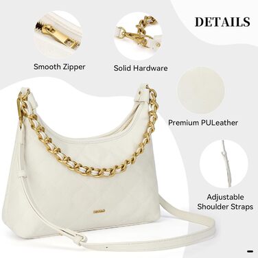 Сумка жіноча через плече крос-боді, PU шкіра, біла - трендова міні сумка-хобо для побачень, вечірок, прогулянок