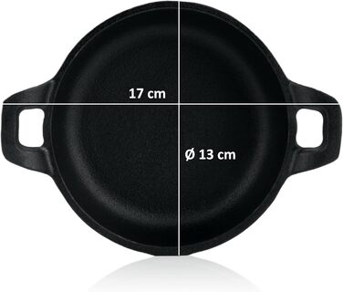 Набір з 6 чавунних сковорідок BBQ-Toro для гриля, 13 см, вже прожарені, для подачі та приготування страв
