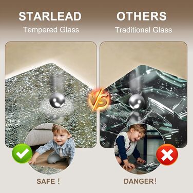 Дзеркало для ванної кімнати Starlead з підсвічуванням 100x70 см, Bluetooth, антизапітніння, регулювання яскравості, 3 кольори світла, функція пам'яті, IP44, LED, горизонтальне/вертикальне, HD скло, Madrid Silver (Bluetooth)