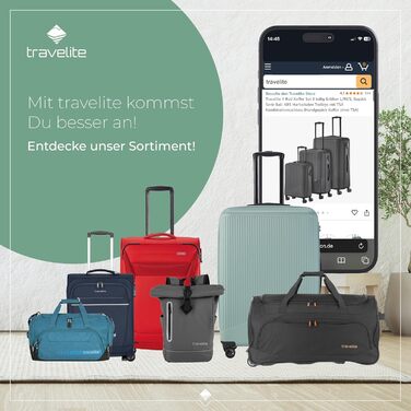 Набір валіз Travelite Bali 3 шт. (L/M/S) з ABS-пластику з TSA-замком, колір м'ятний