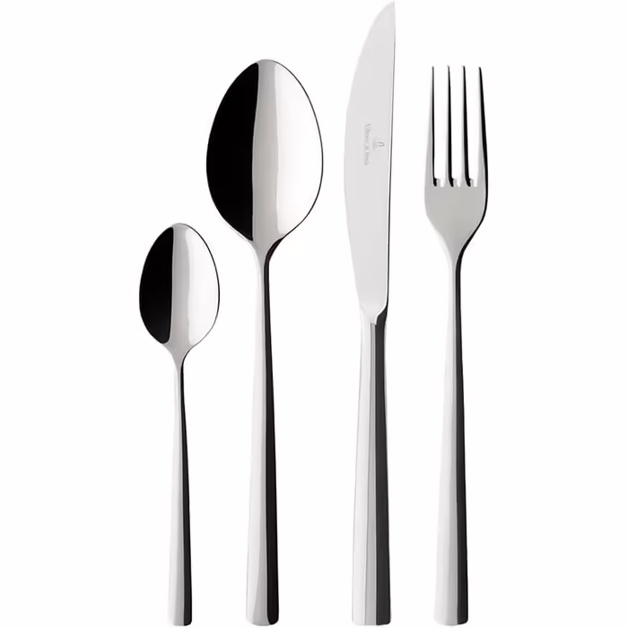 Villeroy & Boch Piemont Tableware Set for up to 6 people, 24-piece, Stainless Steel