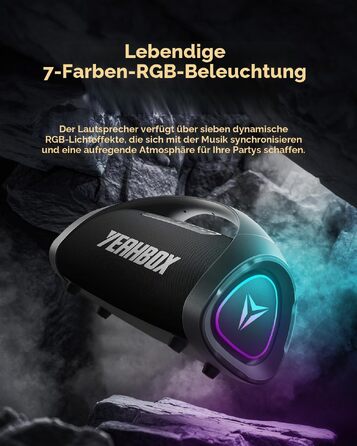 Портативна Bluetooth колонка YEAHBOX Sonic Boom Max 300W з басами, IP67, чорна