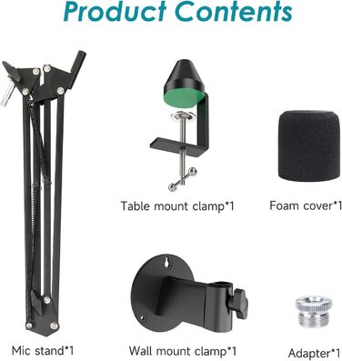 Кріплення для мікрофона YOUSHARES з металевою клямкою та поп-фільтром для Shure MV7