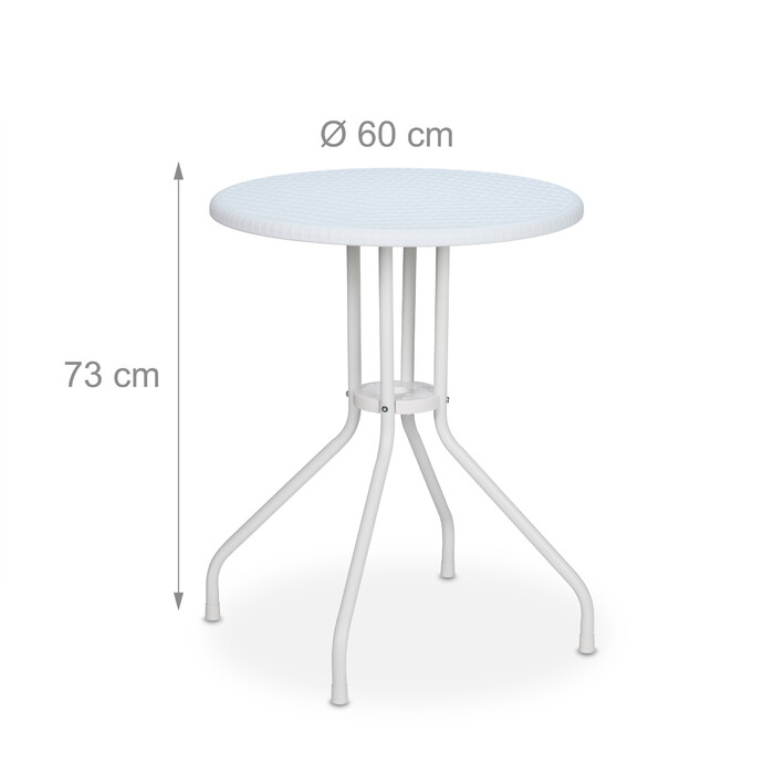 Relaxdays Round Garden Table with Rattan Look