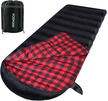 Спальний мішок Poepore Outdoor Winter для дорослих, Extra Wide, 3-4 сезони, XXL, теплий, бавовна, фланель, для кемпінгу, походів, пригод, 230*100 см, 0°C (Червоний, -6°C)