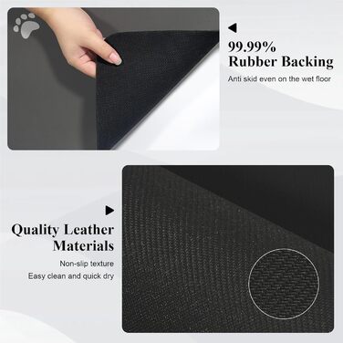 Підкладка під миску для собак та котів, 43x80 см, сіра, швидковисихаюча, неслизька