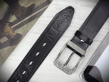Чоловічий шкіряний ремінь Arius Magnum, чорний, 3,9 см, класична пряжка