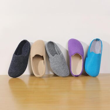 Тапочки халатні Mishansha з фетру зимові, зручні для жінок та чоловіків, розмір 36-48 (37 EU), глибокий чорний колір