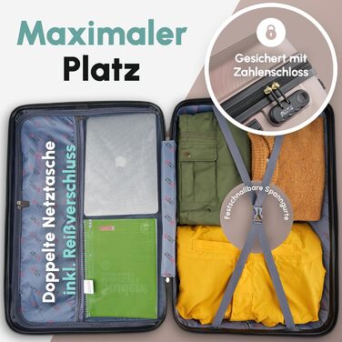 ABS валіза Hartschalenkoffer Easy Move - ергономічна та безпечна, 54 см, колір кави