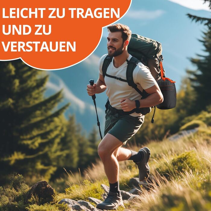 Набір посуду для кемпінгу Funykich, 19 предметів: каструлі, миски, столові прибори. Ідеально для 2 осіб, пікніків, походів. Алюміній, складаний.