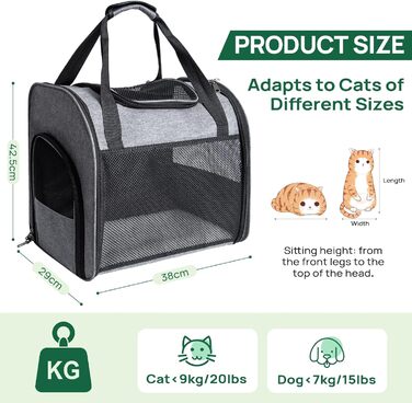 Транспортна сумка-рюкзак для котів та собак: вентильована, складна, для перевезення домашніх тварин