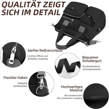 Сумка жіноча DIRRONA велика – містка сумка-шопер для міста, роботи, університету та подорожей, знімний ремінь, чорна