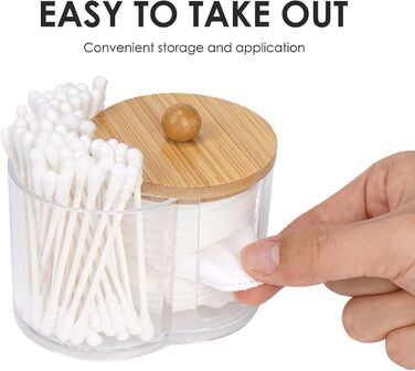 Організатор для ватних паличок та дисків, прозорий, для ванної кімнати