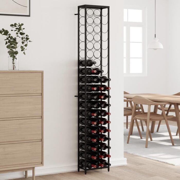 vidaXL Wine Rack 35 Bottles Metal Bottle Rack Bottle Stand Wine Cabinet (34 x 18 x 200 cm)
