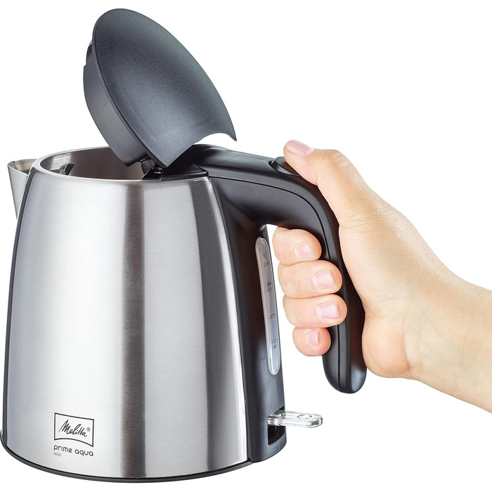 Електричний чайник MELITTA Prime Aqua mini, 1.0 л, 2200 Вт, нержавіюча сталь, чорний, 1018-05