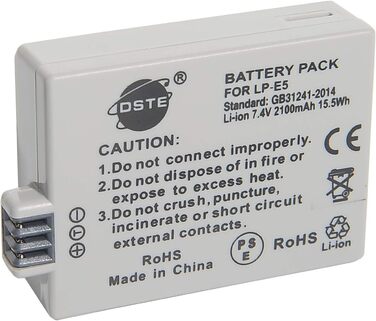 Акумулятор Li-Ion LP-E5 (2 шт.) та Micro USB зарядний пристрій для Canon EOS 450D 500D 1000D Kiss F X2 X3 Rebel XS XSi T1i