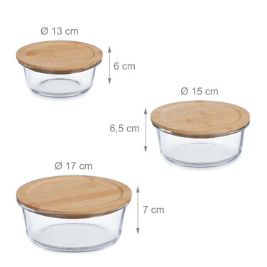 Relaxdays Glass Containers with Lids in 3 Sizes