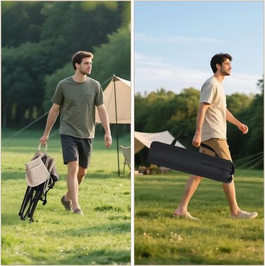 Складний туристичний стілець Outwell для риболовлі та відпочинку, 150 кг, з кишенею, хакі