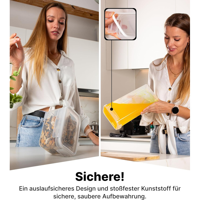 Набір контейнерів для зберігання Deco haus® з кришкою (24 шт.) - для кухні, продуктів, круп, борошна